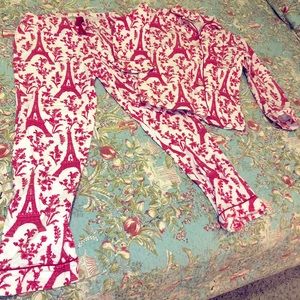 BedHead Pajamas - Eiffel Tower Flannel Pajama Set